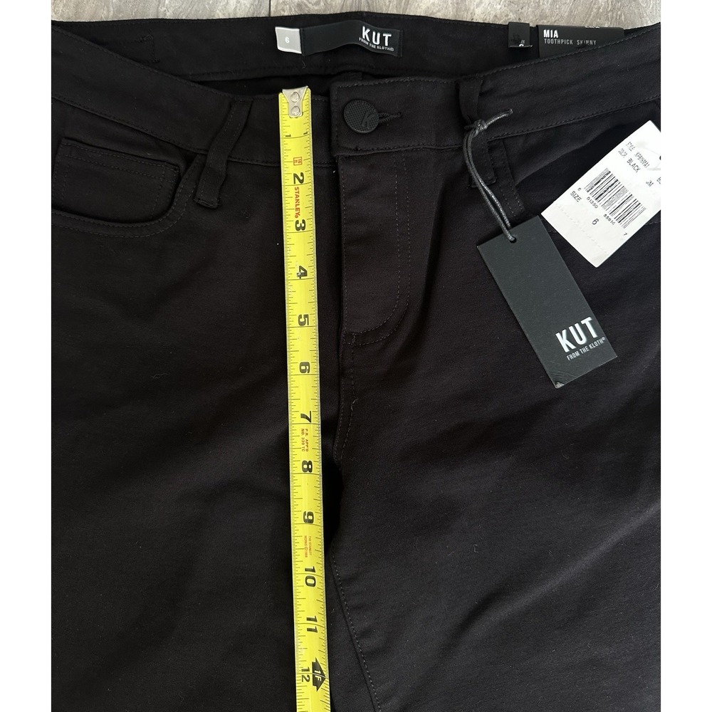 KUT From The Kloth Mia Toothpick Skinny Pants Women's 6 Black Ponte NWT 0126 - Picture 5 of 12